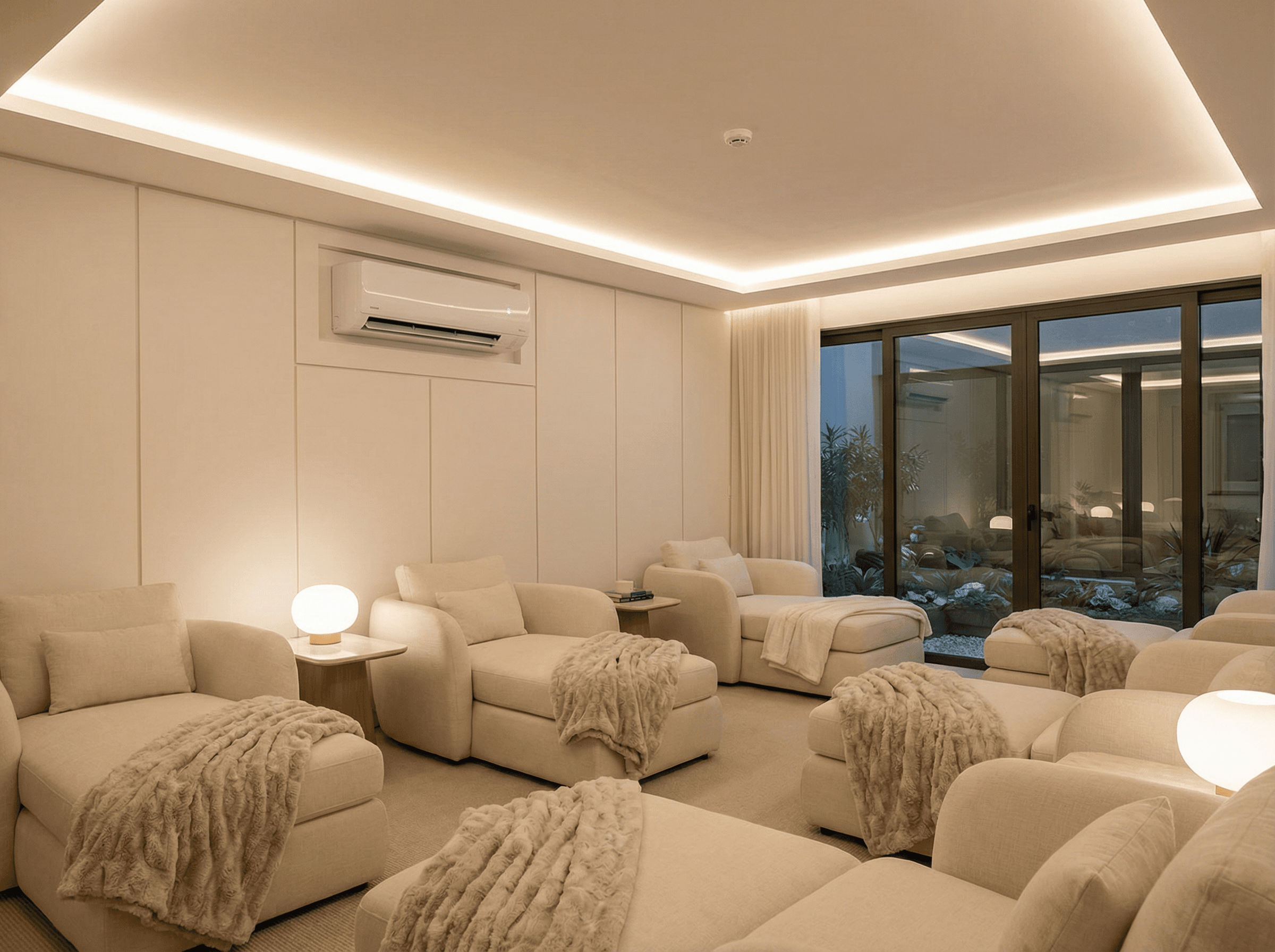 エアコン完備の広々空間